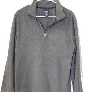 Faded Glory Top Size SMALL, Zip neck, Long Sleeve, Gray.